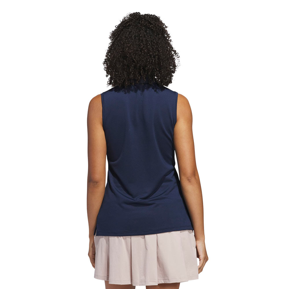 adidas Ladies Solid Ottoman Sleeveless Polo