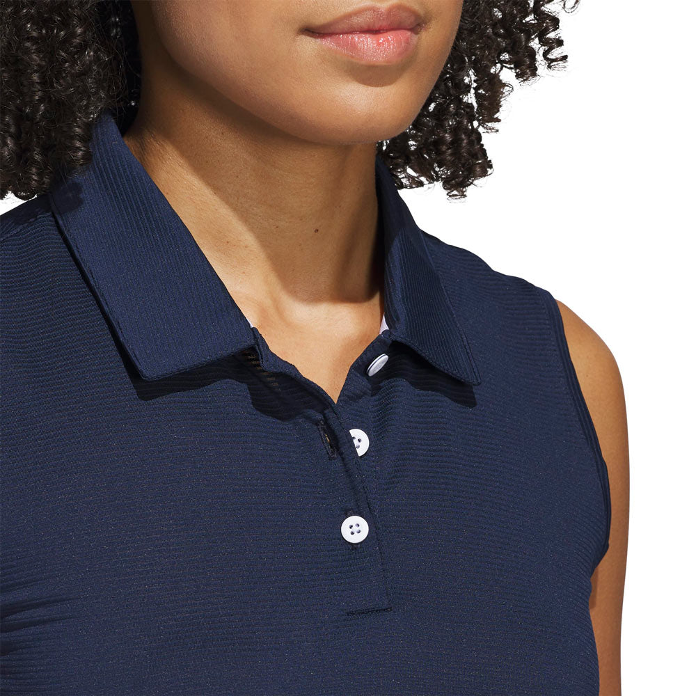 adidas Ladies Solid Ottoman Sleeveless Polo