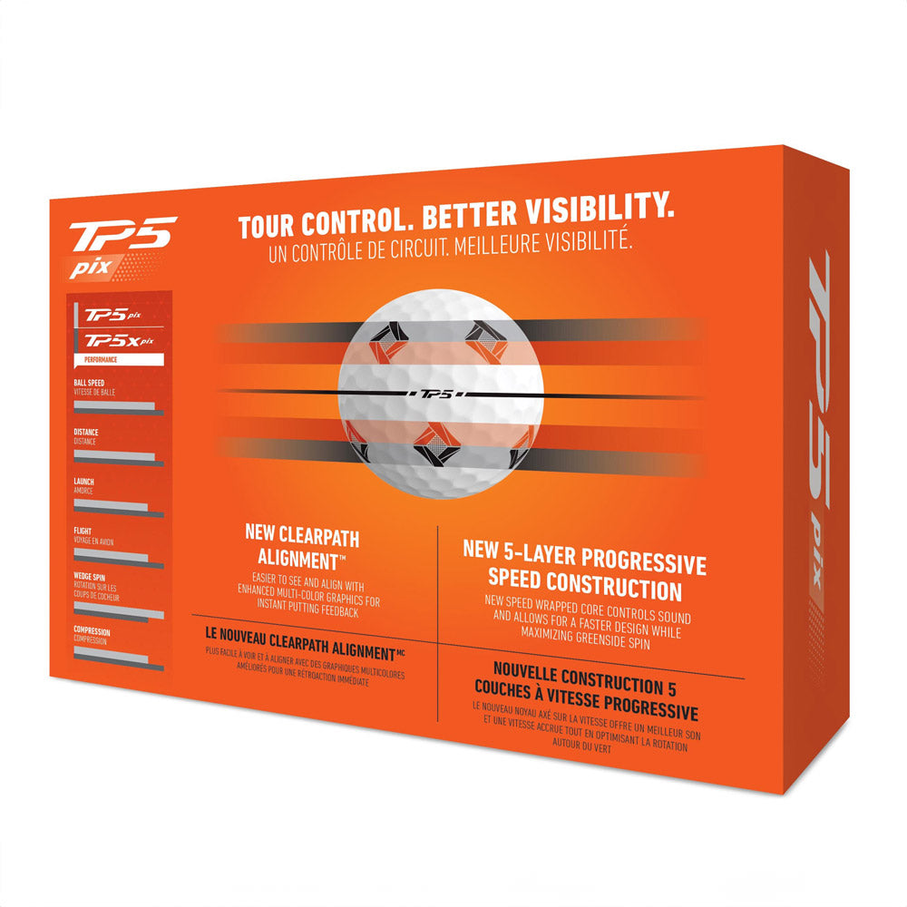 TaylorMade TM24 TP5 Pix 3.0 Golf Balls - Dozen