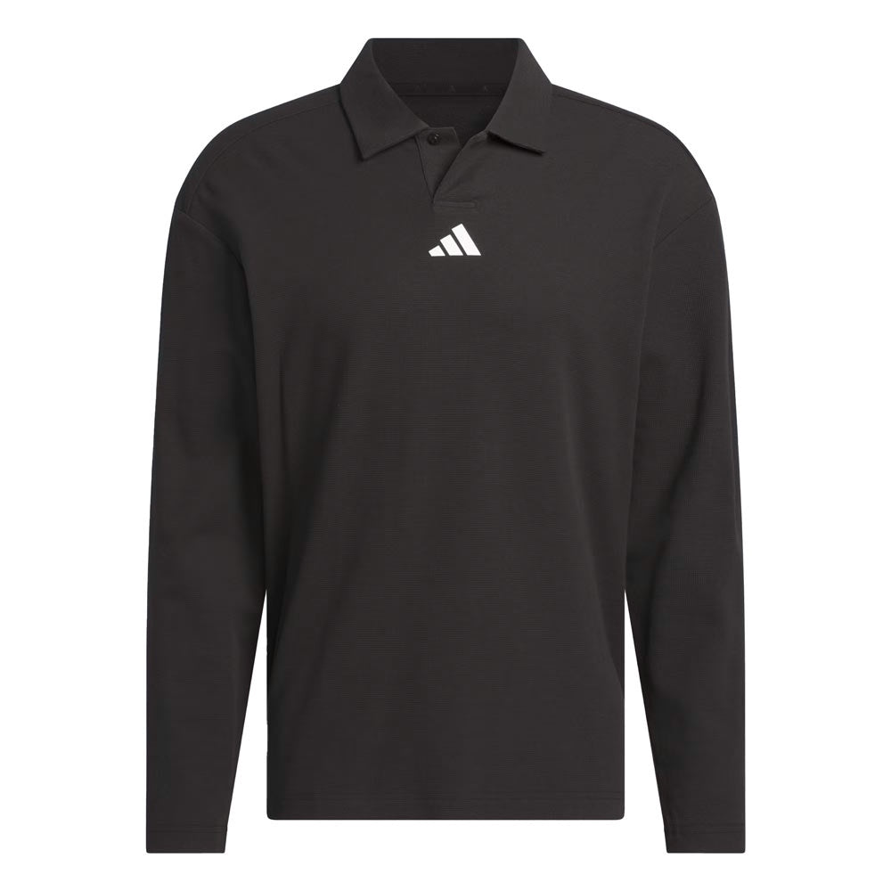 adidas Mens Beyond Long Sleeve Loose Fit Polo Shirt – Golf