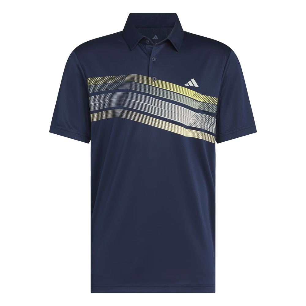 adidas Mens Ultimate365 Chest Striped Polo