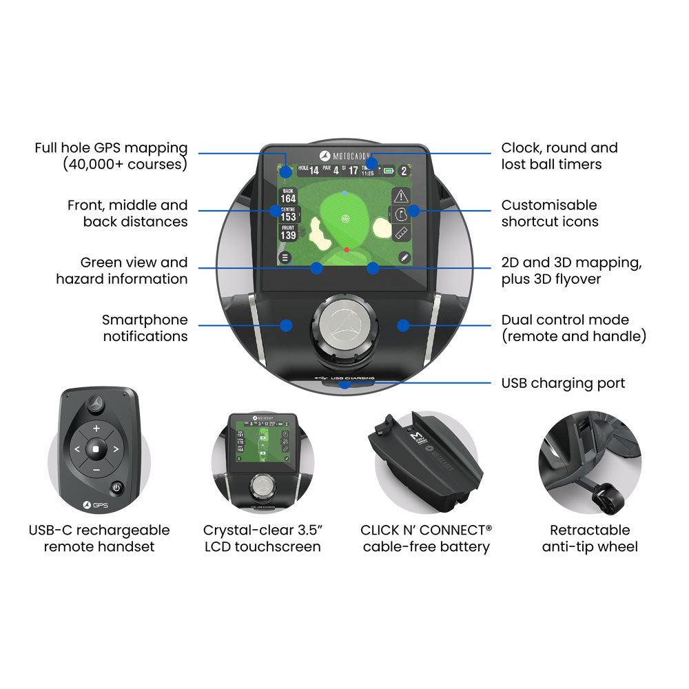 Motocaddy M7 GPS Remote '26 Electric Trundler - w 28V Lithium Ultra Battery