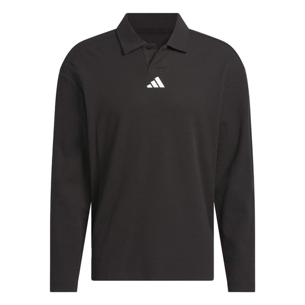 adidas Mens Beyond Long Sleeve Loose Fit Polo Shirt
