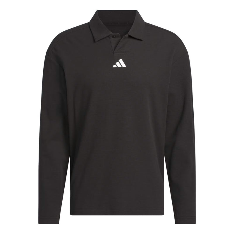 adidas Mens Beyond Long Sleeve Loose Fit Polo Shirt