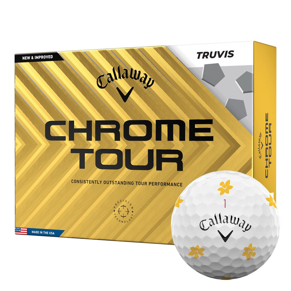 Callaway Limited Edition Chrome Tour TRUVIS Daffodil Golf Ball - Dozen
