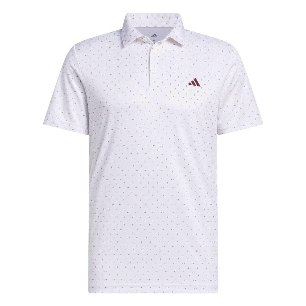 adidas Mens Performance Textured Print Polo Shirt