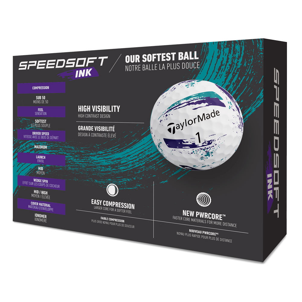 TaylorMade TM26 SpeedSoft Ink Golf Balls - Dozen