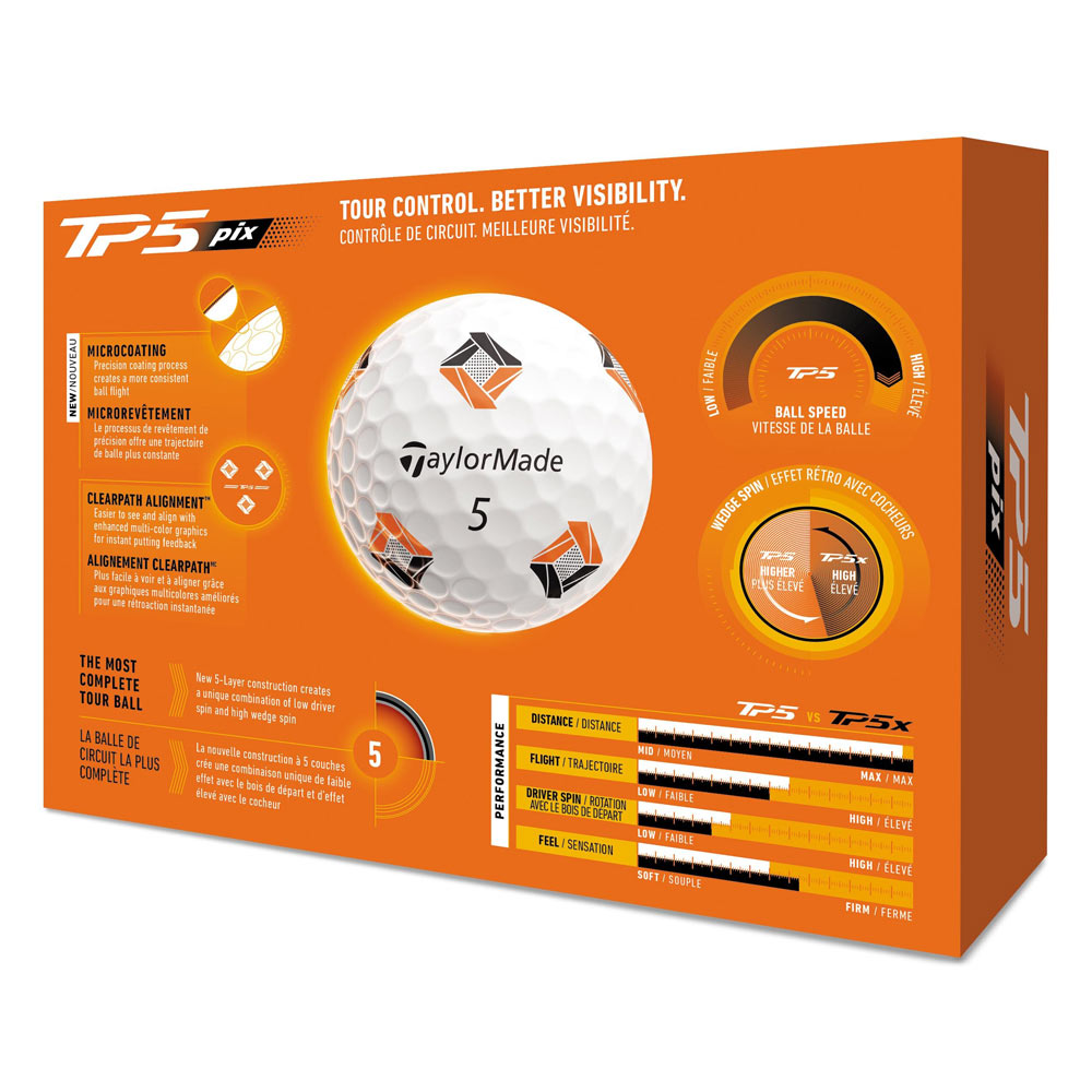 TaylorMade TM26 TP5 Pix Golf Balls -Dozen