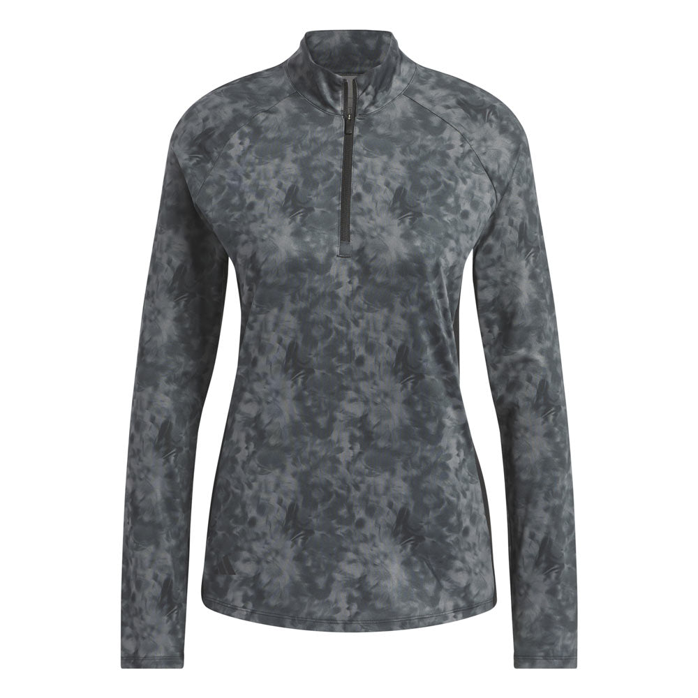 adidas Ladies Essentials Long Sleeve Printed Mock Polo