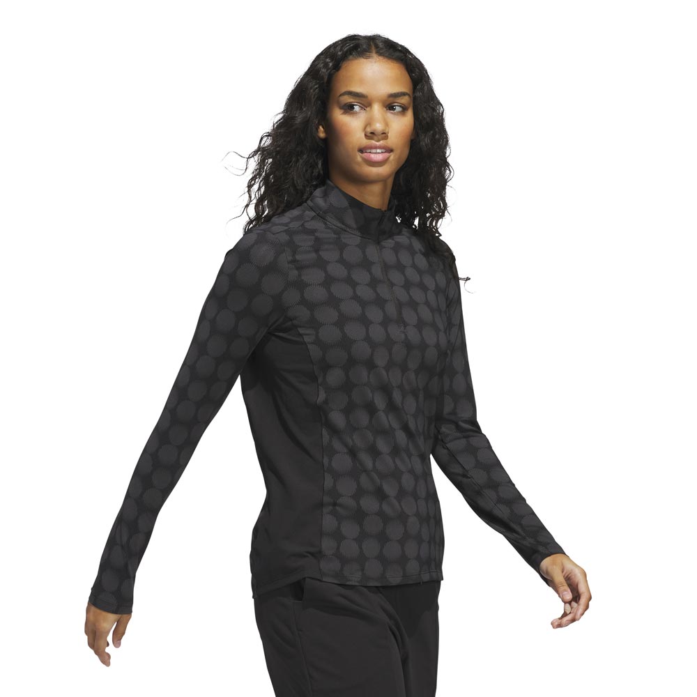adidas Ladies Ultimate365 Printed 1/4 Zip Golf Mock Polo Shirt '25