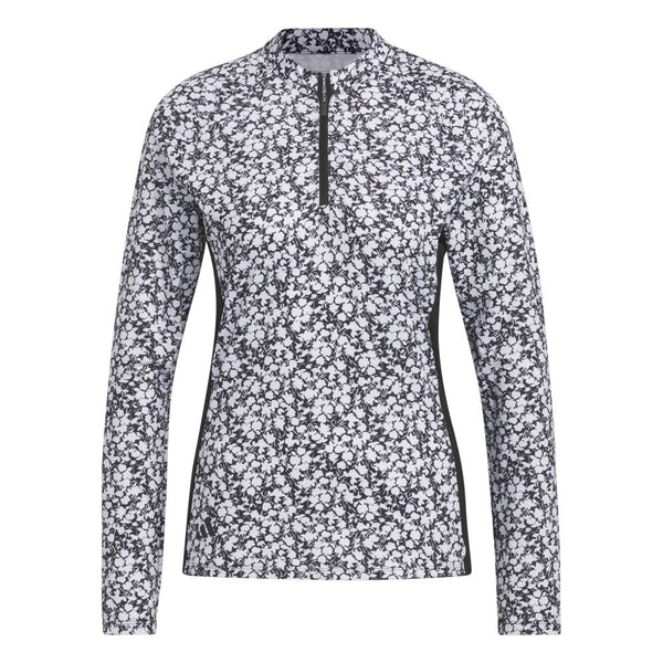 adidas Ladies Ultimate365 Printed 1/4-Zip Golf Mock Polo Shirt
