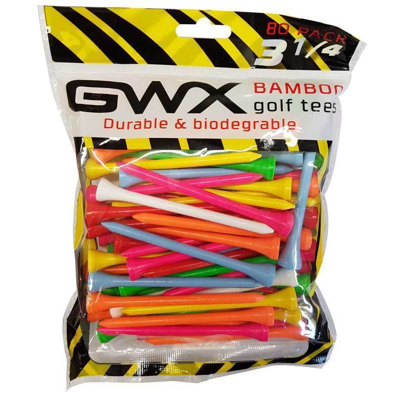 GWX Bamboo Golf Tees - Mixed Neon