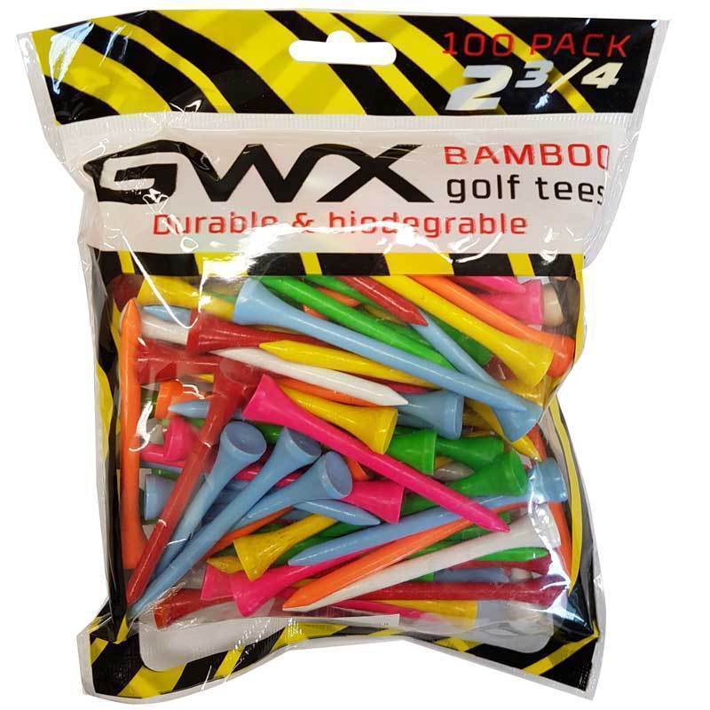 GWX Bamboo Golf Tees - Mixed Neon