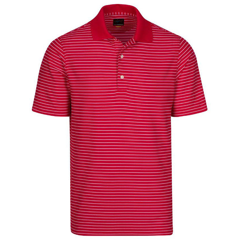 Greg Norman Mens Performance Micro Pique Stripe Polo