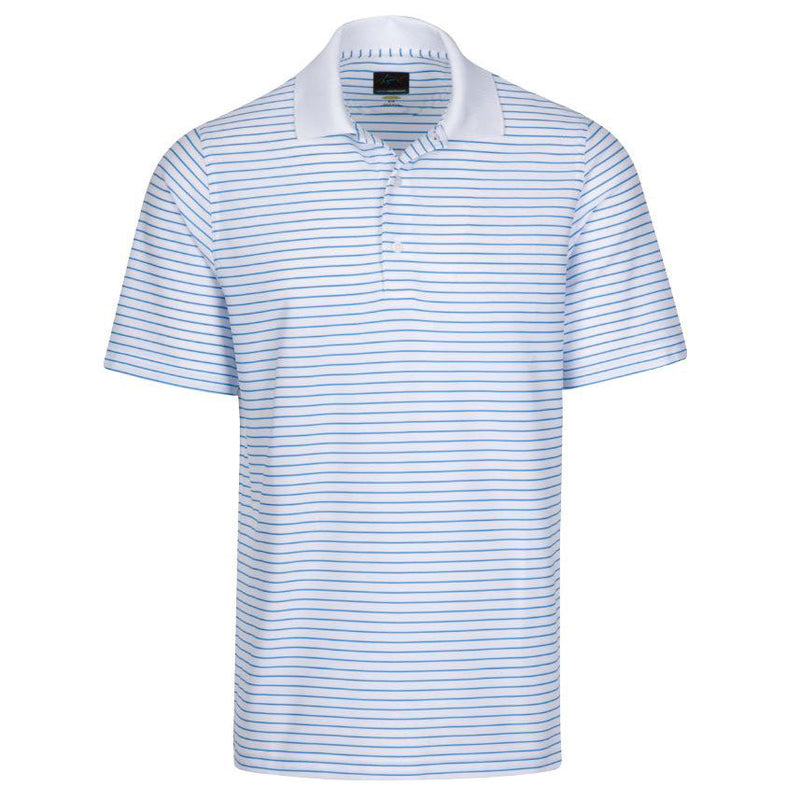 Greg Norman Mens Performance Micro Pique Stripe Polo